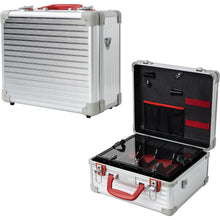 Load image into Gallery viewer, JC 4 Slot Sliding Barber Case Silver Stripes