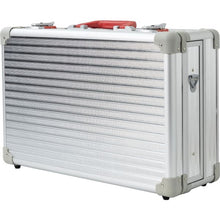 Load image into Gallery viewer, JC 6 Slot Sliding Tray Barber Case Silver Stripes