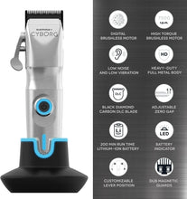 Load image into Gallery viewer, Gamma+ Cyborg Cordless Clipper with Digital Brushless Motor GP604M