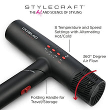 Load image into Gallery viewer, StyleCraft Cosmic Professional Ultra-Lightweight Foldable Hair Dryer