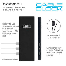 Load image into Gallery viewer, Gamma+ Cable Block USB Hub Station with 3 Charging Ports GP304B