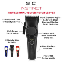 Load image into Gallery viewer, StyleCraft Instinct Cordless Clipper New Black Diamond Blade SC607M