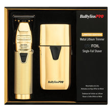 Load image into Gallery viewer, BaBylissPRO Limited Edition Gold FX Trimmer & UV Single-Foil Shaver Set