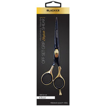 Load image into Gallery viewer, Black Ice Stylish Off Set Grip Black & Gold 6.5 Shear