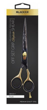 Load image into Gallery viewer, Black Ice Stylish Off Set Grip Black & Gold 7" Shear
