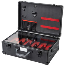 Load image into Gallery viewer, JC 6 Slot Sliding Barber Case Black with Red Stripe