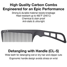 Load image into Gallery viewer, Olivia Garden Carbonlite Detangling Comb w Handle CL5