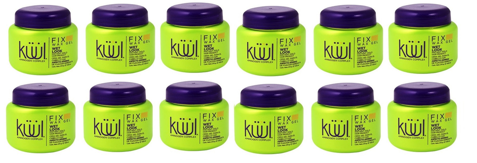 Kuul Wax Gel Wet Look 12 Pack Barber Salon Pros