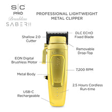 Load image into Gallery viewer, StyleCraft Saber Cordless Clipper II Gold