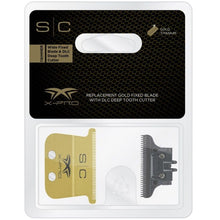 Load image into Gallery viewer, StyleCraft Wide Gold X-Pro Fixed Trimmer Blade with DLC Deep Tooth Cutter Set SC517G