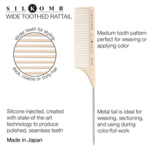 Load image into Gallery viewer, Cricket Silkomb Wide Toothed Rattail Comb PRO-55 3Pack
