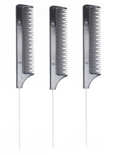 Load image into Gallery viewer, Hair Art Metal Teasing Comb 8&quot; 3Pack
