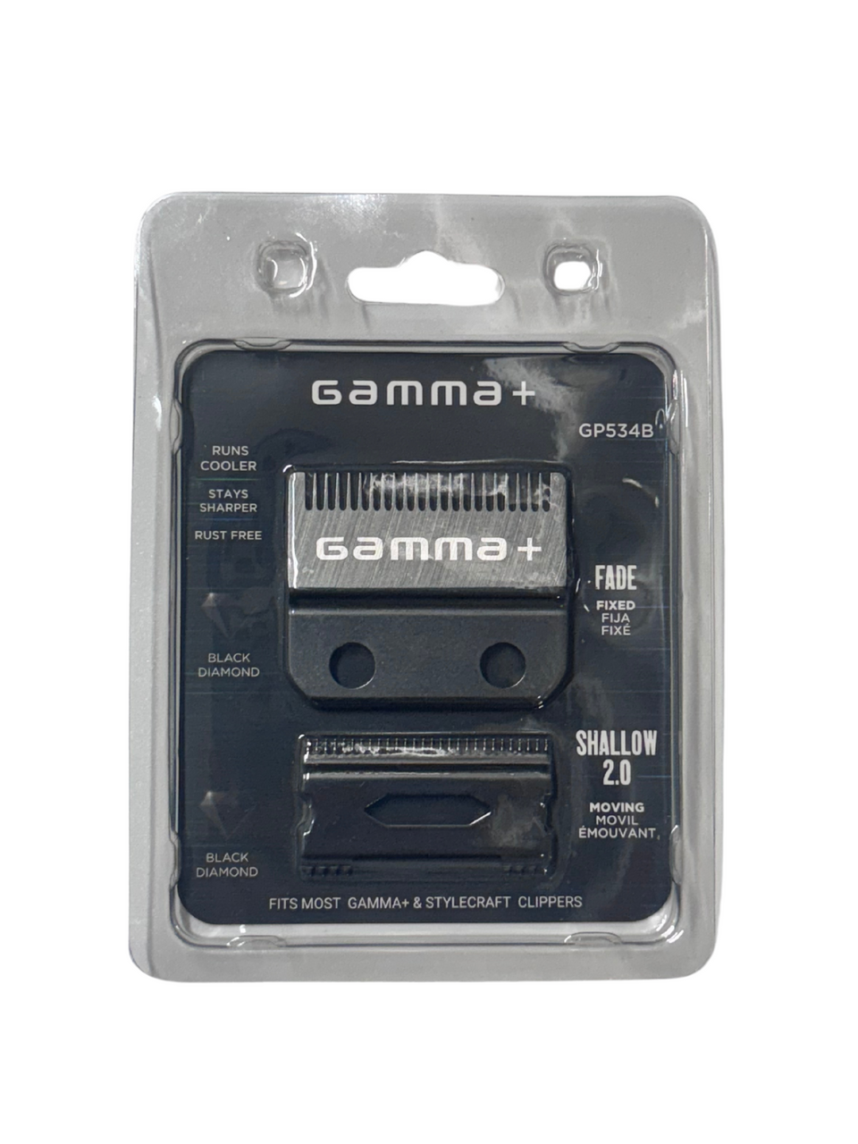 Gamma+ Black Diamond Fade Blade with Shallow 2.0 Cutter Blade Set