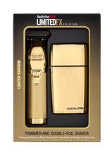 Load image into Gallery viewer, BaBylissPro LimitedFX Trimmer &amp; Double Foil Shaver Combo – Gold
