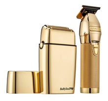 Load image into Gallery viewer, BaBylissPro LimitedFX Trimmer &amp; Double Foil Shaver Combo – Gold
