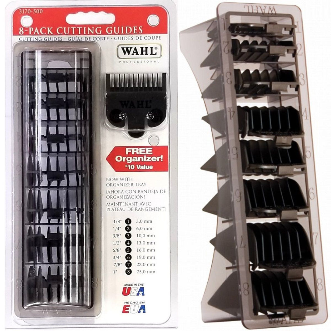 Wahl 8 Pack Cutting Guides with Organizer - Black 3170-500