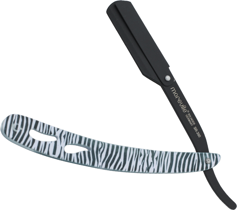 Morevile Swing Lock Zebra Print Straight Razor