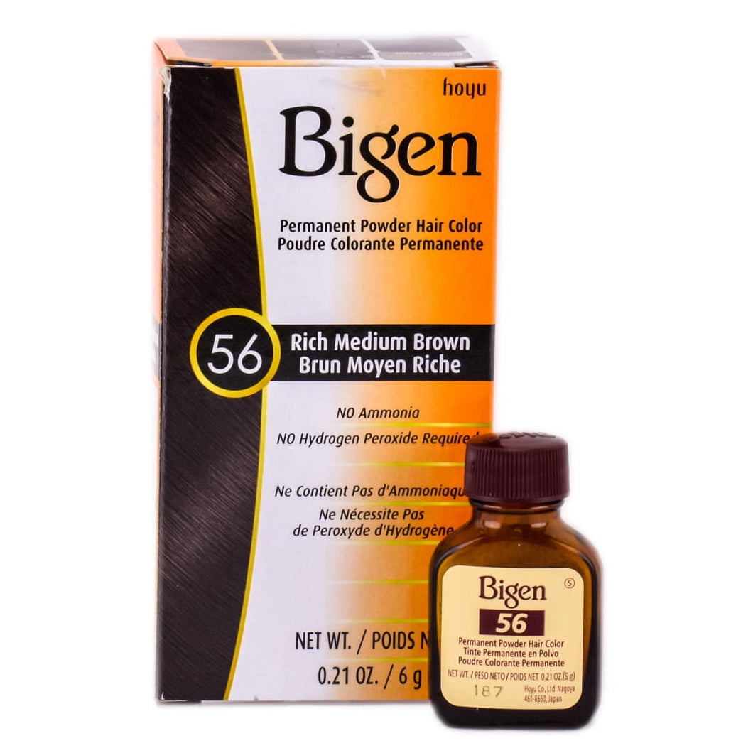 Bigen Permanent Powder Hair Color 0.21 oz Rich Med Brown 56