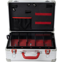 Load image into Gallery viewer, JC 5 Slot Removable Tray Barber Case Silver Stripes
