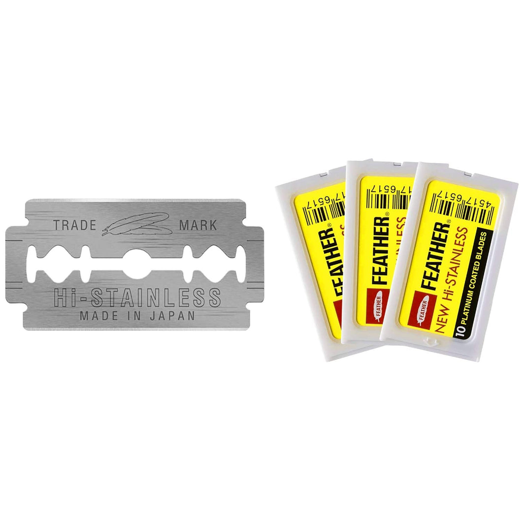 Feather Hi Stainless Double Edge Razor Blades (3-10pk)