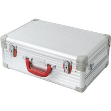 Load image into Gallery viewer, JC 6 Slot Sliding Tray Barber Case Silver Stripes
