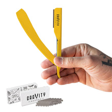 Load image into Gallery viewer, Gravity Stainless Steel Straight Razor Yellow
