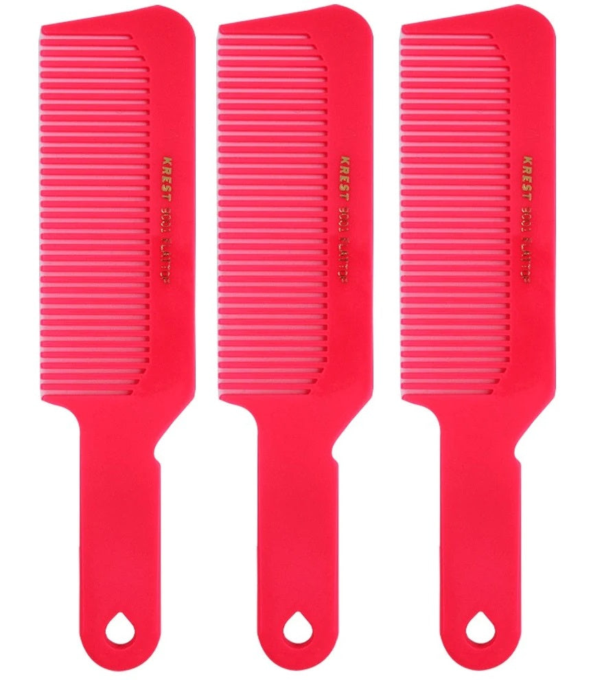 Krest Neon Pink Flat Top Comb  # 9001 3-Pack