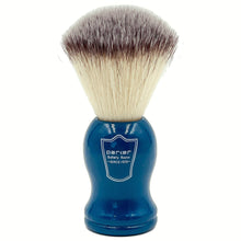 Load image into Gallery viewer, Parker Black Badger Bristle Shaving Brush with Blue Wood Handle
