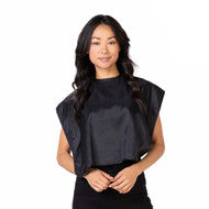 Load image into Gallery viewer, Betty Dain Black Nylon Shortie Cape
