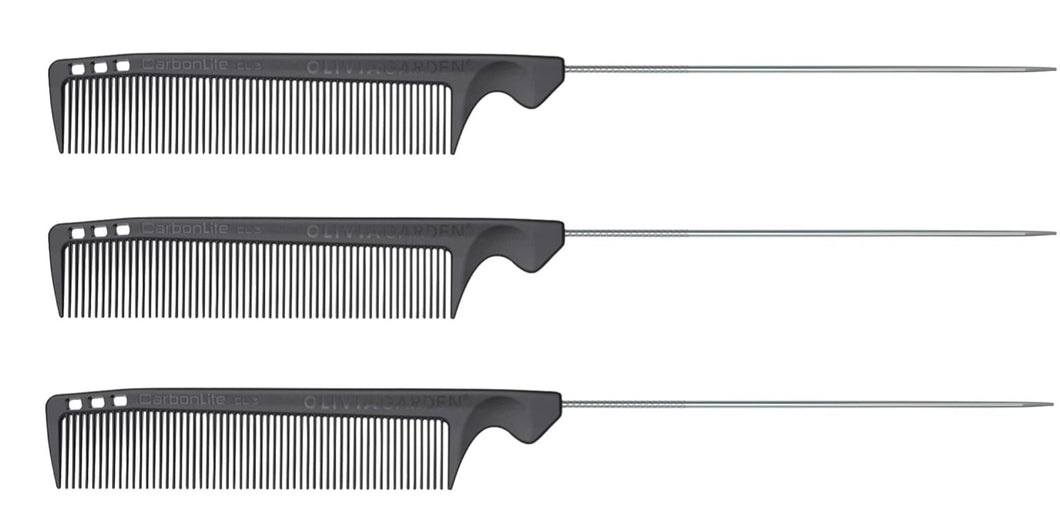 Olivia Garden Carbonlite Metal Comb CL3 3pk