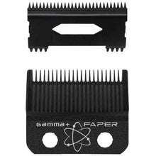 Load image into Gallery viewer, Gamma+ Fixed Black Diamond Carbon DLC Faper  Clipper Blade w Slim Deep Tooth Cutter Set GP520B
