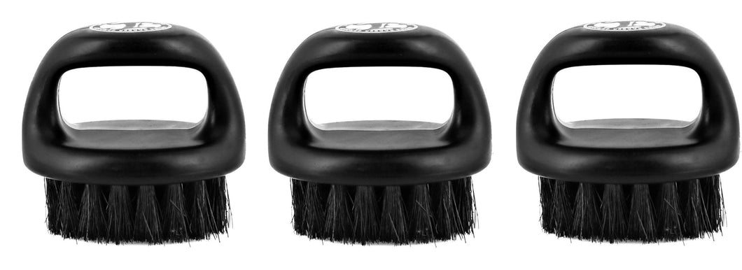 Irving Barber Company Black Boar Bristle Knuckle Brush 3-Pack