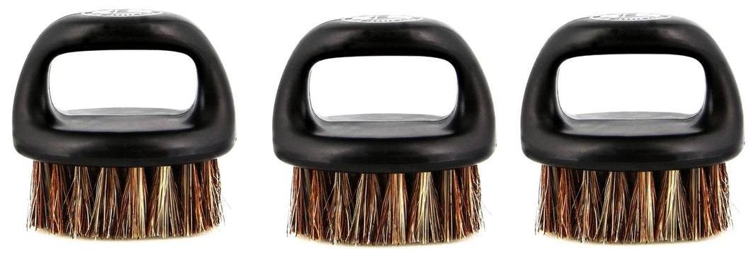 Irving Barber Company Brown  Medium |Soft Horse Hair Brush 3- Pack