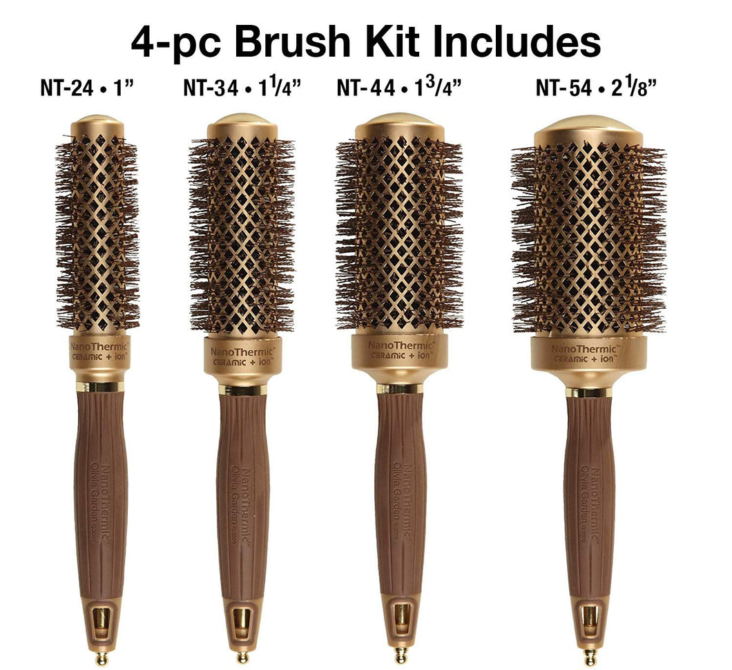 Olivia Garden Nano Thermic Ceramic 4pc  Brush Set