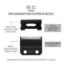 Load image into Gallery viewer, StyleCraft Fixed DLC Taper Blade + DLC Shallow Tooth 2.0 Cutter Clipper Blade SC539B
