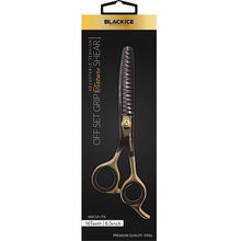 Load image into Gallery viewer, Black Ice Stylish Off Set Grip Black &amp; Gold 6.5&quot;Texture Shear - 16 teeth
