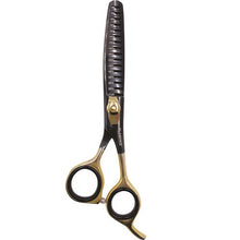 Load image into Gallery viewer, Black Ice Stylish Off Set Grip Black &amp; Gold 6.5&quot;Texture Shear - 16 teeth
