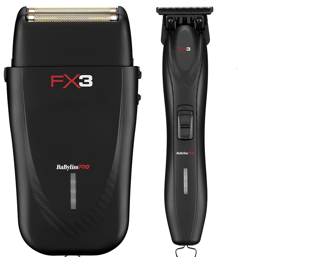 BaByliss PRO FX3 Black Matte Shaver and Trimmer Set