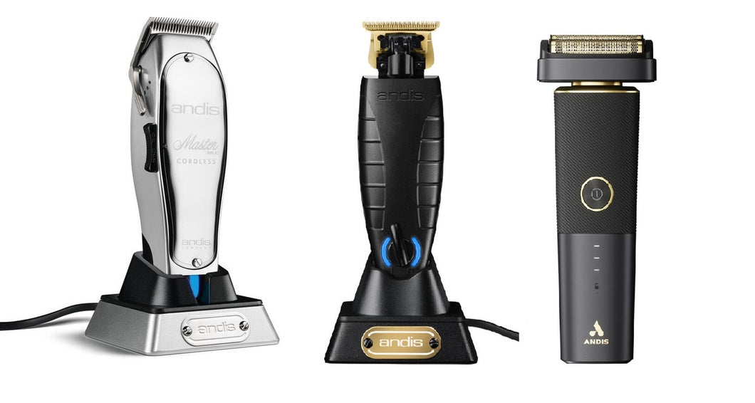 Andis Cordless Master Clipper, GTX-EXO Trimmer, & ReSurge Shaver Set