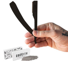 Load image into Gallery viewer, Gravity Stainless Steel Straight Razor Black
