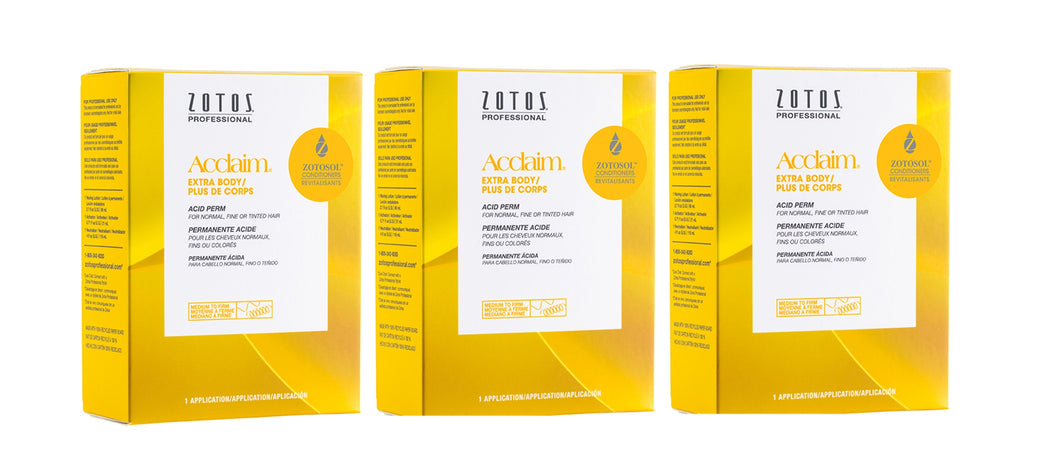 Zotos Acclaim Extra Body Acid Perm Pack of 3