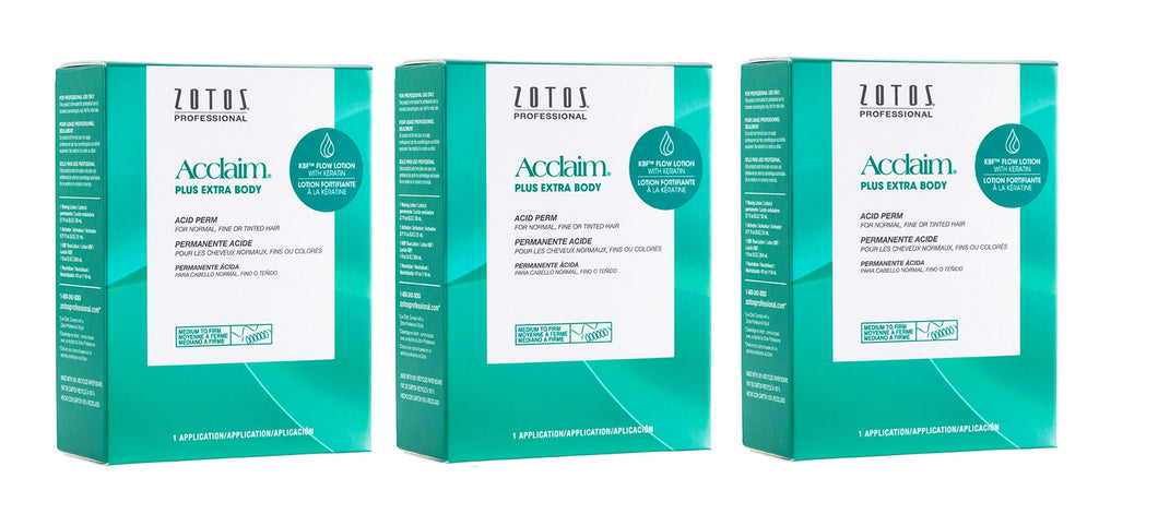 Zotos Acclaim Extra Body Acid Perm Pack of 3