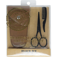 Load image into Gallery viewer, Black Ice Beard &amp; Mustache Groom Set
