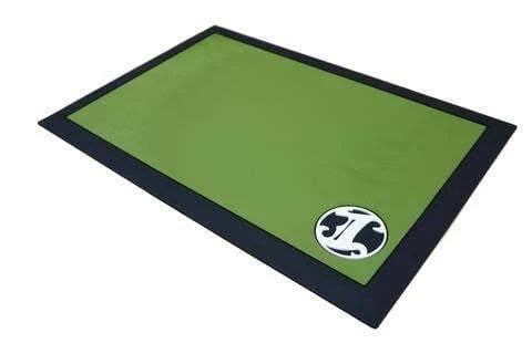 IBC  Barber Mat Green with Black  Border and White Logo