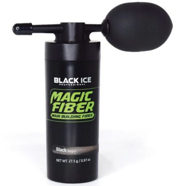 Black Ice Magic Fiber Hair Building Fiber with Applicator - Black 0.97 oz