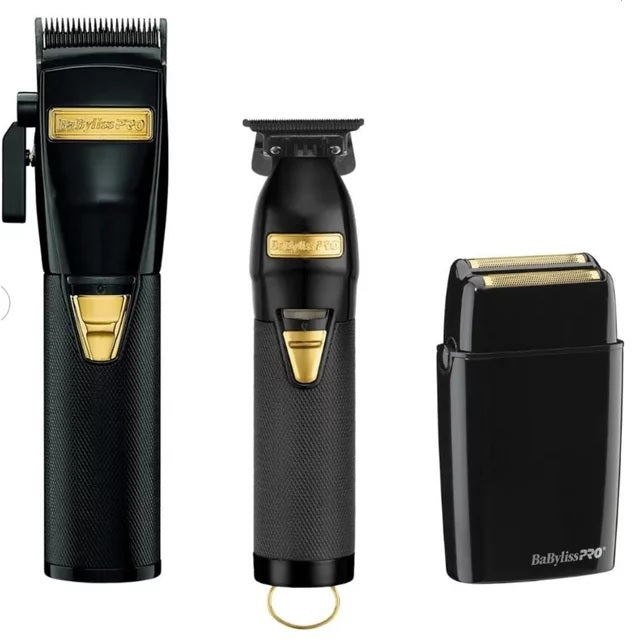 BaBylissPRO Black FX Clipper, Skeleton FX Trimmer, & Shaver Set