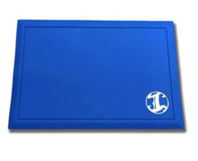 Load image into Gallery viewer, Irving Barber Company Solid Blue Mat with White Logo
