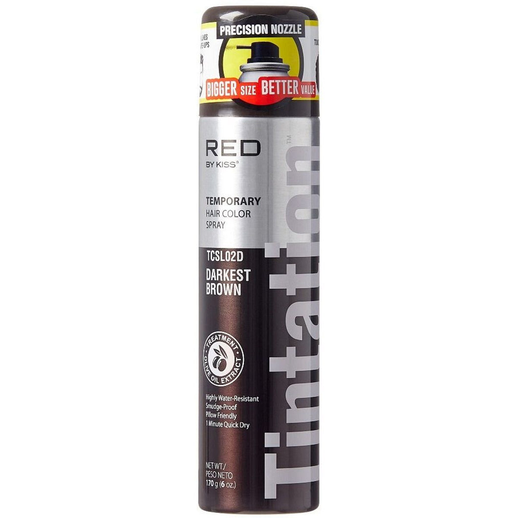 Kiss Tintation Temporary Hair Color Spray 6 oz  Darkest Brown