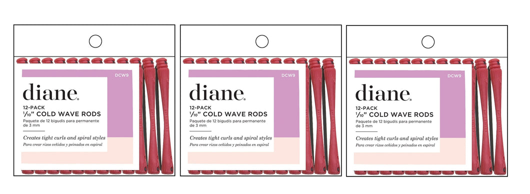 Diane Cold  Wave Perm Rods, 3|12 Packs