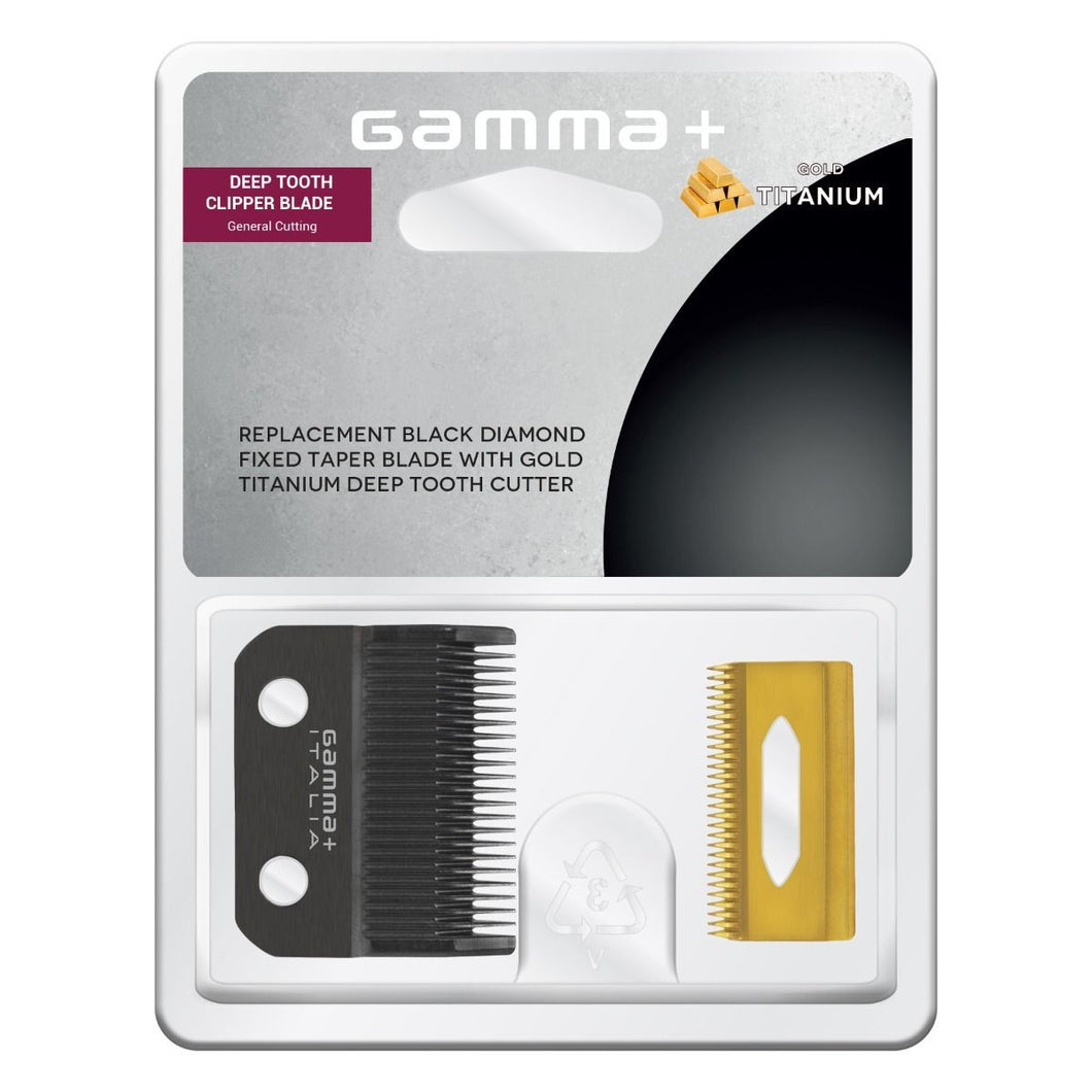 Gamma+ Fixed DLC Taper Blade & Gold Titanium Deep Tooth Cutter Set GPCRBTS